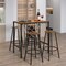 Costway 5PCS Bar Table & Stools Set Industrial Bistro Set with Wine Rack & Glass Holder